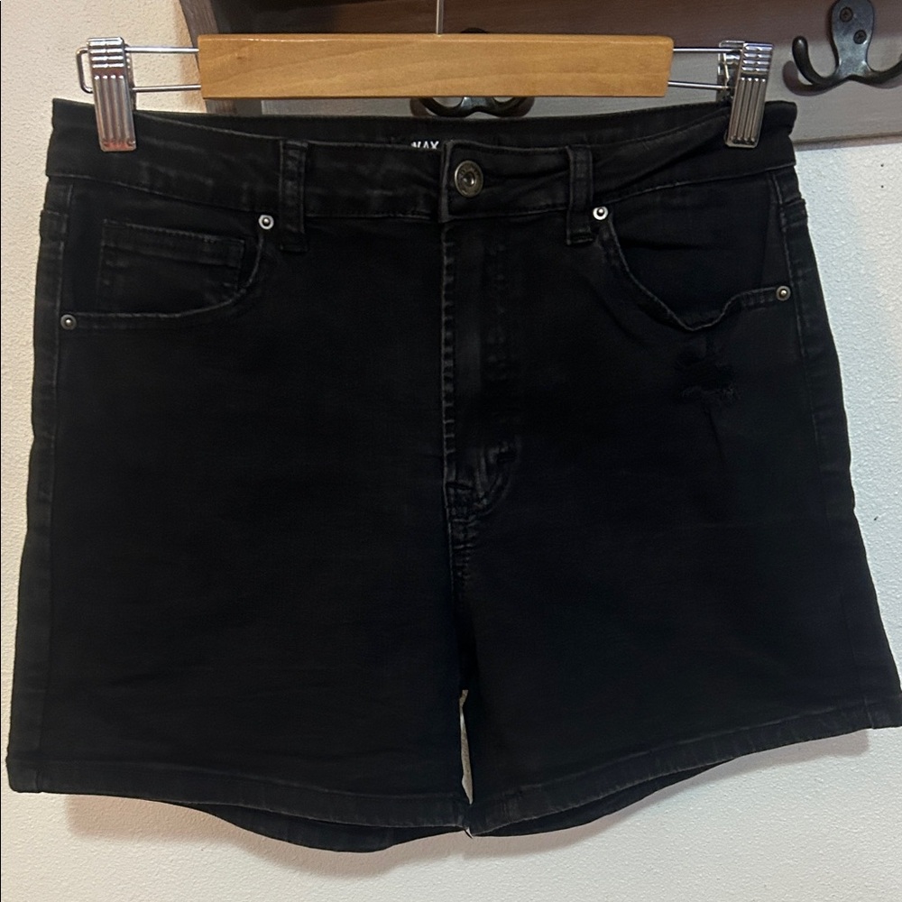 Wax Women's Black Jean Shorts distressed size Medium